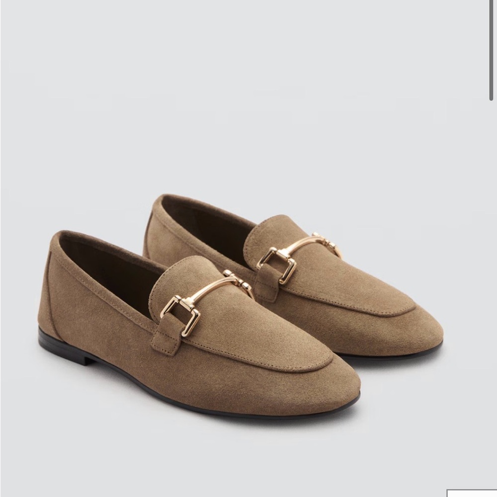 Mango Suede Tan Loafers